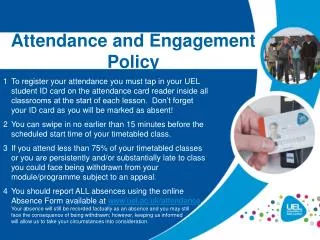 Attendance and Engagement Policy