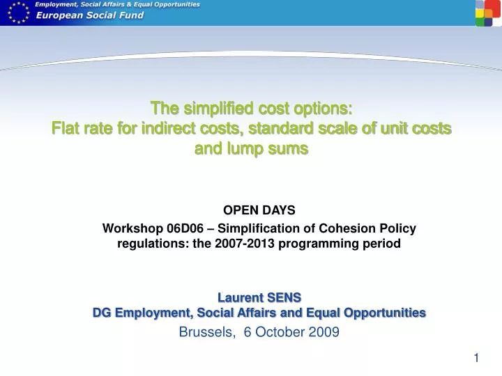 the simplified cost options flat rate for indirect costs standard scale of unit costs and lump sums