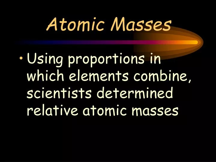 atomic masses