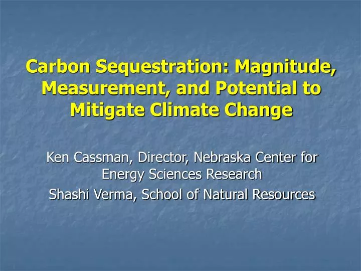 carbon sequestration magnitude measurement and potential to mitigate climate change