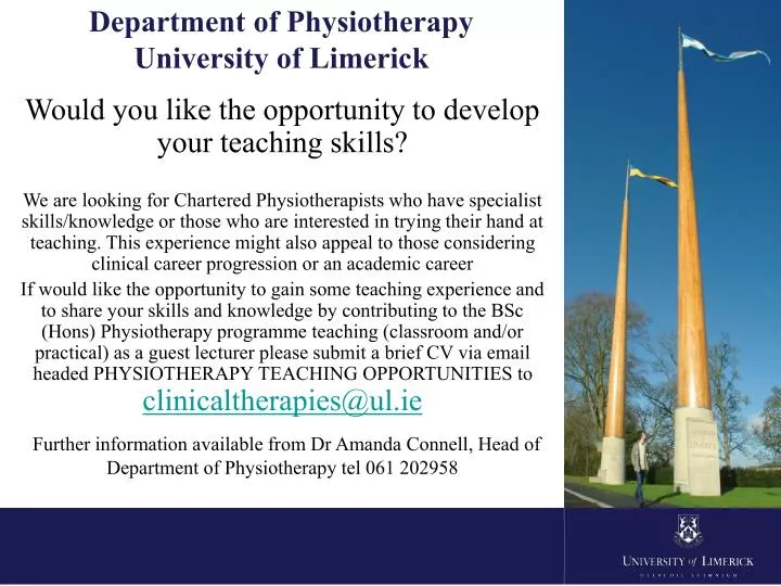 department of physiotherapy university of limerick