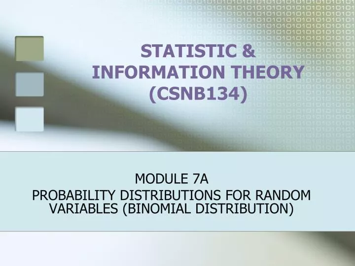 statistic information theory csnb134
