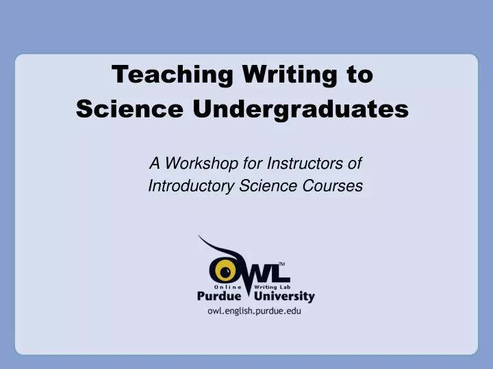 a workshop for instructors of introductory science courses
