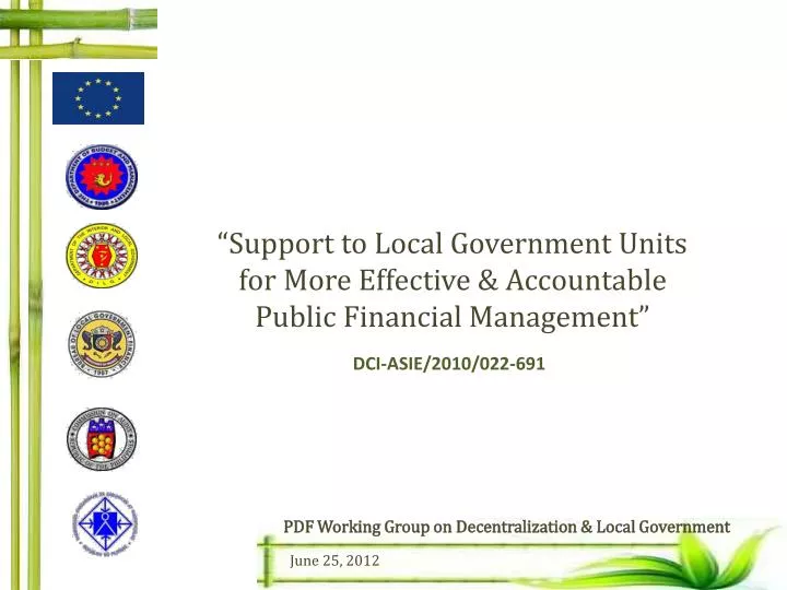 support to local government units for more effective accountable public financial management