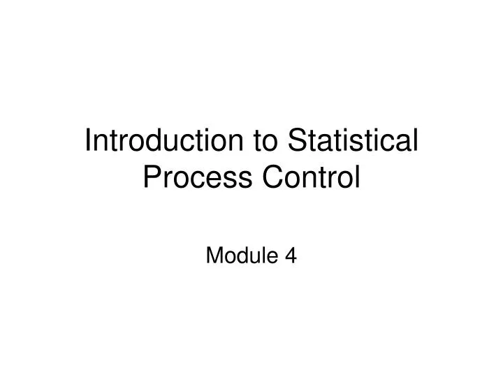 introduction to statistical process control