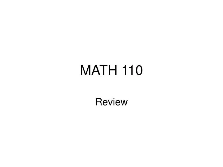 math 110