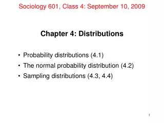 Sociology 601, Class 4: September 10, 2009