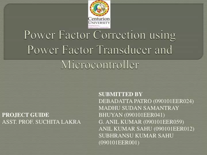 power factor correction using power factor transducer and microcontroller