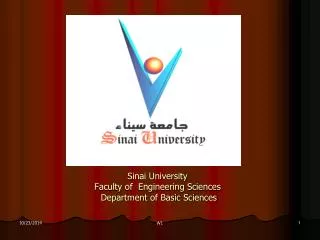 Sinai University Faculty of Engineering Sciences Department of Basic Sciences