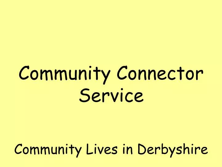 community lives in derbyshire