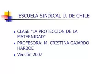ESCUELA SINDICAL U. DE CHILE