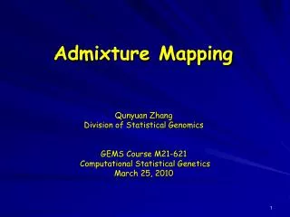 Admixture Mapping