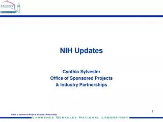 NIH Updates