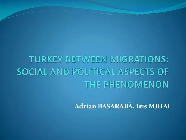 turkey between migrations social and political aspects of the phenomenon