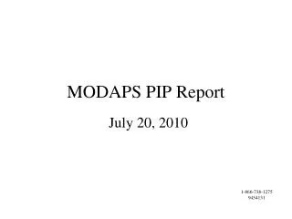 MODAPS PIP Report