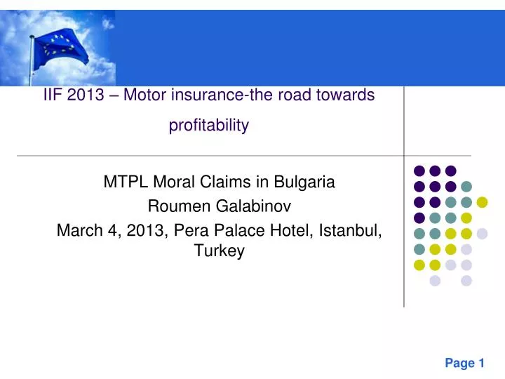 iif 2013 motor insurance the road towards profitability