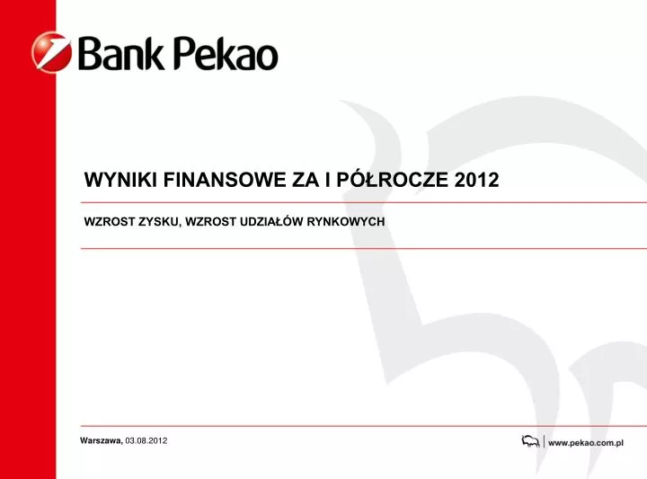 wyniki finansowe za i p rocze 2012