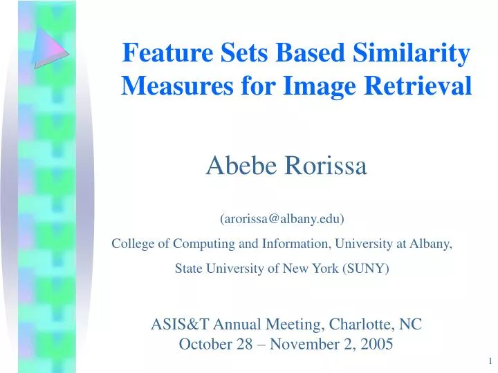 feature sets based similarity measures for image retrieval
