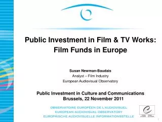 Public Investment in Film &amp; TV Works: Film Funds in Europe