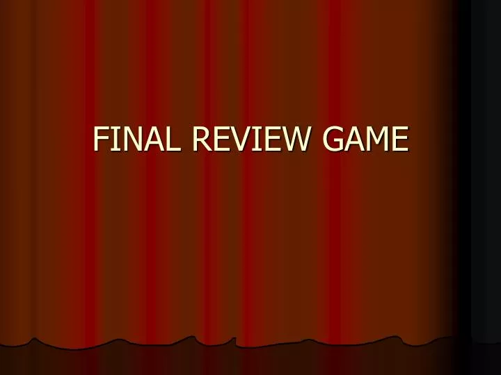 final review game