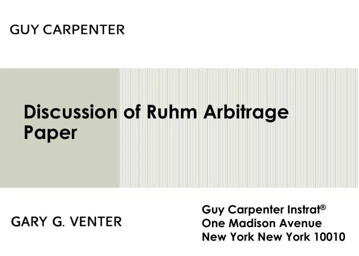 discussion of ruhm arbitrage paper