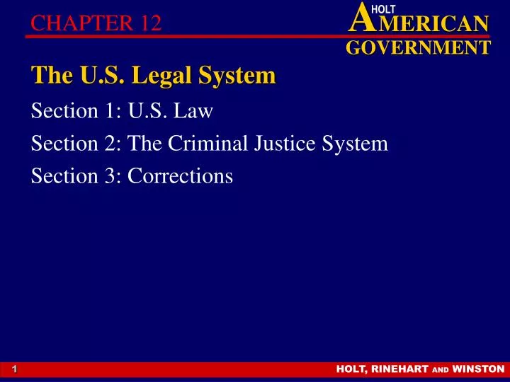 section 1 u s law section 2 the criminal justice system section 3 corrections