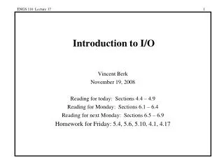 introduction to i o