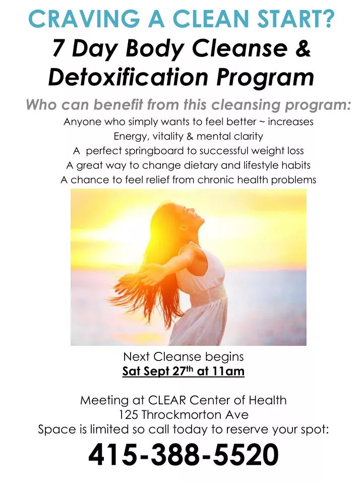 craving a clean start 7 day body cleanse detoxification program