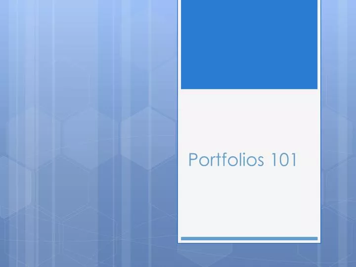portfolios 101