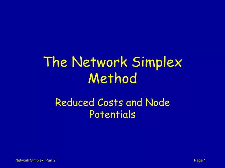 the network simplex method