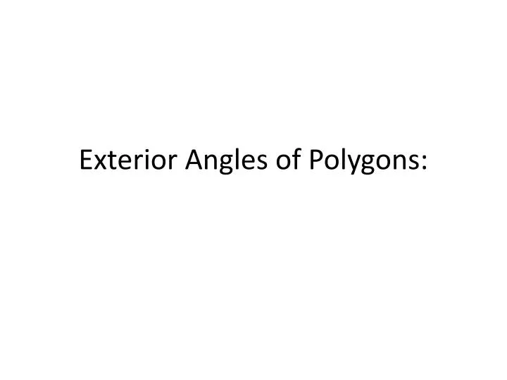 exterior angles of polygons