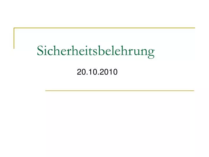 sicherheitsbelehrung