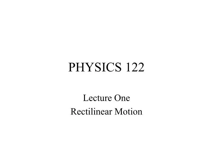physics 122