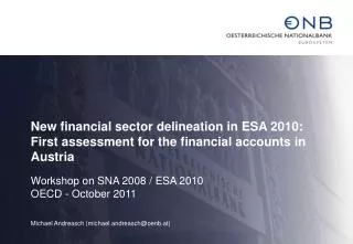 New financial sector delineation in ESA 2010:
