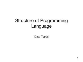 Structure of Programming Language