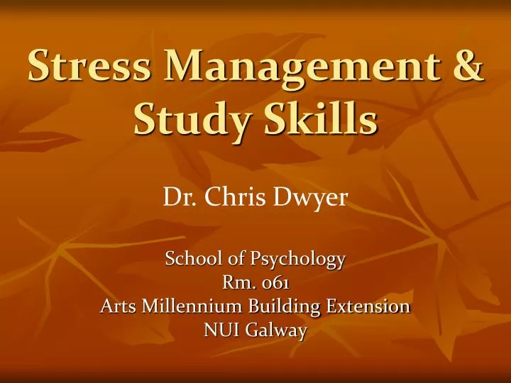 stress management study skills