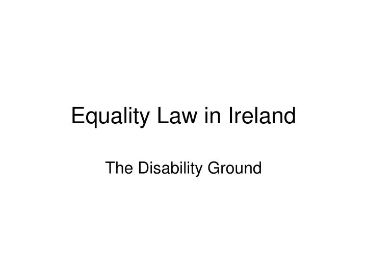 equality law in ireland