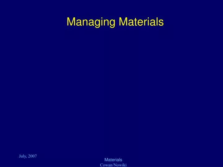 managing materials