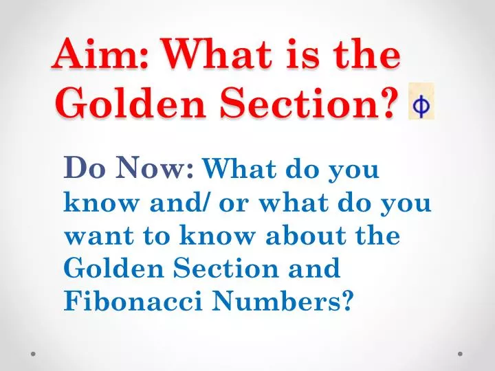 aim what is the golden section