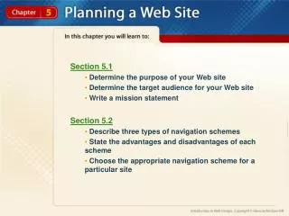 Section 5.1 Determine the purpose of your Web site