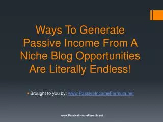 Ways To Generate Passive Income From A Niche Blog: Opportuni