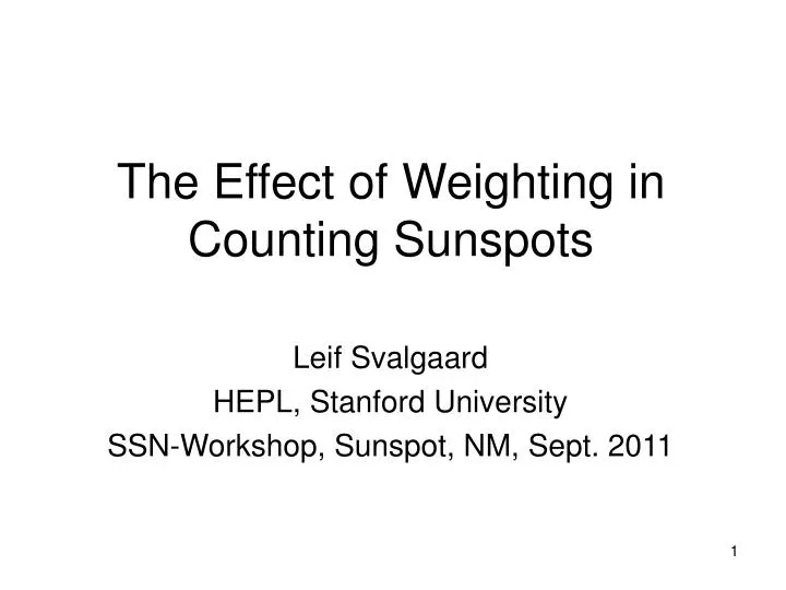 the effect of weighting in counting sunspots