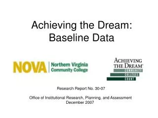 Achieving the Dream: Baseline Data