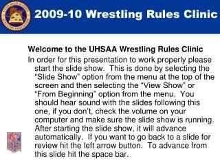 2009-10 Wrestling Rules Clinic