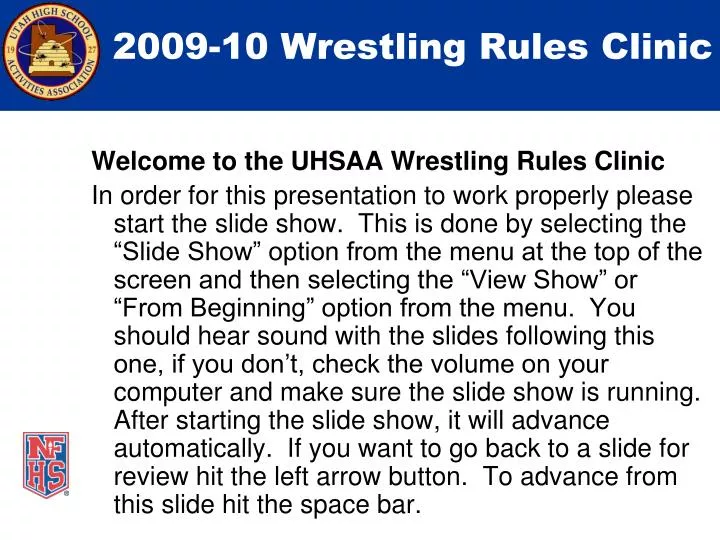 2009 10 wrestling rules clinic