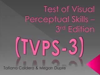Test of Visual Perceptual Skills – 3 rd Edition