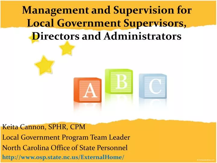 management and supervision for local government supervisors directors and administrators