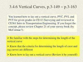 3.4.6 Vertical Curves, p.3-149 ~ p.3-163