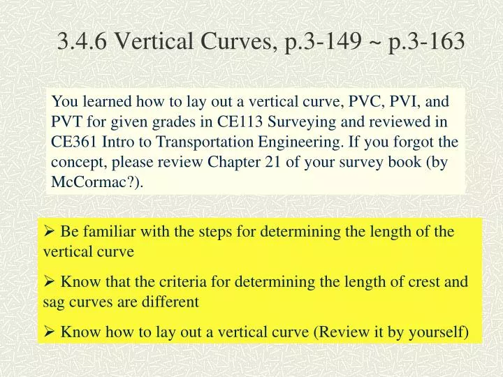 3 4 6 vertical curves p 3 149 p 3 163