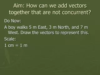 Aim: How can we add vectors together that are not concurrent?